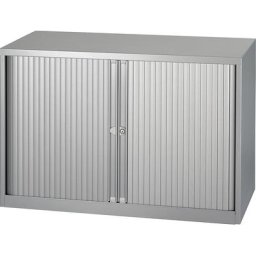 BISLEY Armoire à rideaux Euro, largeur 1000 mm, 1 tablette, argent