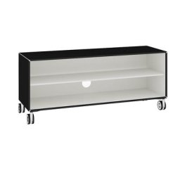 mauser Support sur roulettes pour téléviseur, 1 tablette, noir profond / blanc sécurité