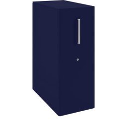 BISLEY Meuble de rangement Tower™ 4, avec plateau de finition et 1 tableau à épingler, version gauchère, 1 tablette, bleu oxford