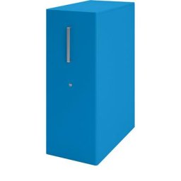 BISLEY Meuble de rangement Tower™ 4, avec plateau de finition et 1 tableau à épingler, version droitière, 2 tablettes, bleu
