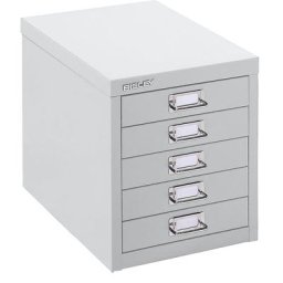BISLEY MultiDrawer™ série 39, format A4, 5 tiroirs, gris clair