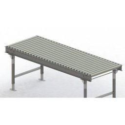 Gura Transporteur à rouleaux, cadre en acier et rouleaux en acier galvanisé, largeur voie 750 mm, entraxe des essieux 62,5 mm, longueur 2 m