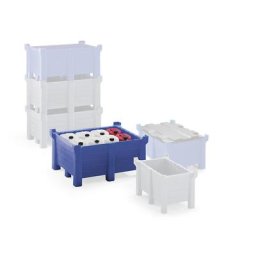 Caisse-palette gerbable en polyéthylène, charge max. au gerbage 2500 kg, L x l 1200 x 1000 mm, bleu