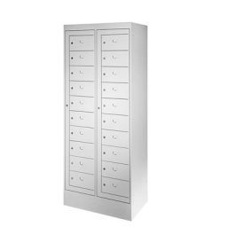 Armoire pour ordinateurs portables, 20 casiers, h x l 1900 x 782 mm, gris clair