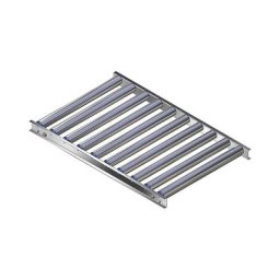 Gura Transporteur à rouleaux pour charges légères, cadre et rouleaux en aluminium, largeur voie 600 mm, entraxe 100 mm, longueur 1 m