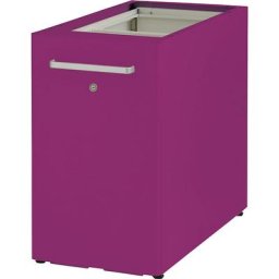 BISLEY Meuble de rangement Tower™ 2, sans plateau de finition, avec dispositif d'accrochage latéral, version droitière avec 1 tablette, fuchsia