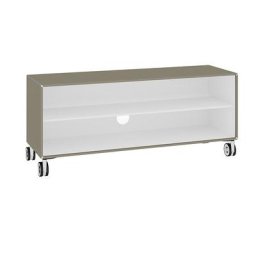 mauser Support sur roulettes pour téléviseur, 1 tablette, gris beige / blanc pur
