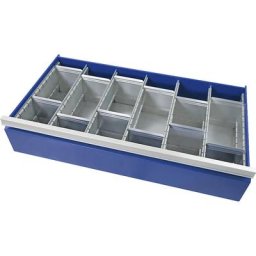 Kit de compartimentation pour tiroirs, pour tiroirs l x h 1000 x 200 mm, 18 éléments