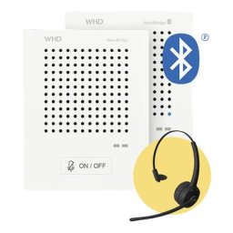 Interphone VoiceBridge standard/Bluetooth, 2 unités de communication, 1 casque, sans contact, alimentation secteur