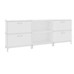 mauser Armoire extra-basse, 2 casiers bar, 2 tiroirs, 2 tablettes, blanc pur