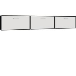 mauser Ensemble suspendu de casiers bar, 3 casiers, noir profond / blanc sécurité