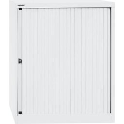 BISLEY Armoire à rideaux Euro, largeur 800 mm, 2 tablettes, blanc trafic