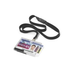 DURABLE Porte-cartes PUSHBOX, avec bande textile, lot de 20, pour 2 cartes