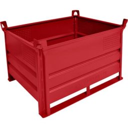 Heson Caisse-palette sur semelles, L x l 1000 x 800 mm, charge max. 500 kg, rouge, 5 pièces et +
