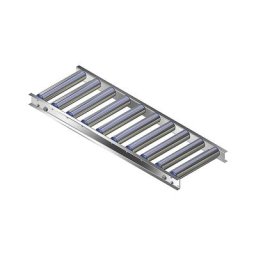 Gura Transporteur à rouleaux pour charges légères, cadre et rouleaux en aluminium, largeur voie 300 mm, entraxe 100 mm, longueur 1 m