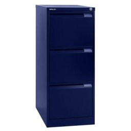 BISLEY Classeur pour dossiers suspendus à 1 rangée, 3 tiroirs, format A4, bleu oxford