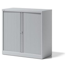 BISLEY Armoire à rideaux ESSENTIALS, h x l x p 1000 x 1000 x 470 mm, 1 tablette, gris clair