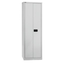 BISLEY Armoire à portes battantes UNIVERSAL, h x l x p 1950 x 600 x 400 mm, 4 tablettes, 5 hauteurs de classeurs, gris clair