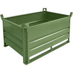 Heson Caisse-palette sur semelles, L x l 1200 x 800 mm, charge max. 2000 kg, vert, 5 pièces et +