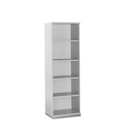 LENA - Rayonnage de bureau, 4 tablettes, 5 hauteurs de classeurs, h x l x p 1869 x 600 x 442 mm, gris clair