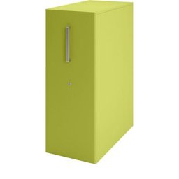 BISLEY Meuble de rangement Tower™ 4, avec plateau de finition et 1 tableau à épingler, version droitière, 1 tablette, vert