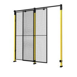 Axelent Cloison grillagée pour la protection des machines X-GUARD, kit de porte (sans élément de porte, supports et verrouillage), porte coulissante, porte simple, largeur max. 2200 mm