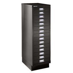 BISLEY MultiDrawer™ série 39, avec socle, format A4, 15 tiroirs, noir