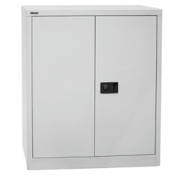 BISLEY Armoire à portes battantes UNIVERSAL, h x l x p 1000 x 914 x 400 mm, 1 tablette galvanisée, 2 hauteurs de classeurs, gris clair
