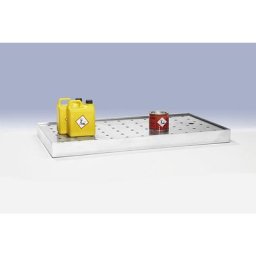 eurokraft pro Plateau en tôle perforée pour tablette de rétention, l x p 1000 x 500 mm, pour armoire à portes coulissantes grand format