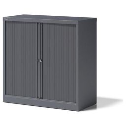 BISLEY Armoire à rideaux ESSENTIALS, h x l x p 1000 x 1000 x 470 mm, 1 tablette, anthracite