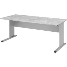 VERA-ZWO - Bureau à piétement en L, largeur 1800 mm, imitation béton
