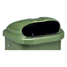 Couvercle de rechange pour corbeilles à papier DIN, avec serrure et plaque de tôle pour cigarettes, vert