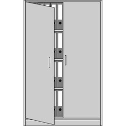 eurokraft pro STATUS - Armoire de bureau, à portes battantes, 3 tablettes, gris clair