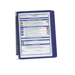 DURABLE Kit complet support mural, 5 pochettes transparentes A4, lot de 2, cadre bleu, à partir de 3 lots