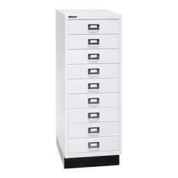 BISLEY MultiDrawer™ série 39, avec socle, format A3, 9 tiroirs, blanc trafic, noir