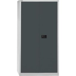 BISLEY Armoire à portes battantes UNIVERSAL, h x l x p 1806 x 914 x 400 mm, 3 tablettes galvanisées, 4 hauteurs de classeurs, gris clair / anthracite