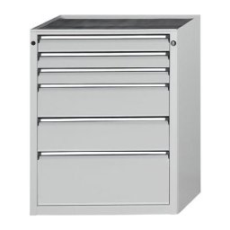 ANKE Armoire à tiroirs sans plateau, largeur 760 mm, charge max. tiroirs 200 kg, 6 tiroirs, façade gris clair