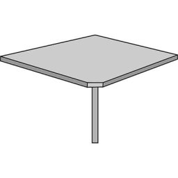 eurokraft pro STATUS - Table de liaison, 90°, avec pied support, gris clair