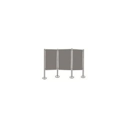 magnetoplan Kit de cloisons polyvalentes, feutre, gris, 3 tableaux à épingler, 4 montants