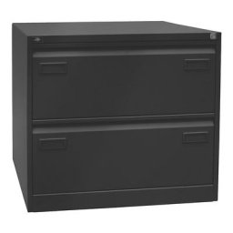 BISLEY Classeur pour dossiers suspendus LIGHT, à 2 rangées, 2 tiroirs, format A4, noir