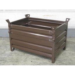Eichinger Caisse-palette à parois pleines, L x l x h 1000 x 800 x 750 mm, grand côté rabattable à 1/3, brun chocolat