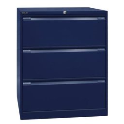 BISLEY Classeur pour dossiers suspendus à 2 rangées, 3 tiroirs, format A4, bleu oxford