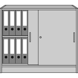 eurokraft pro STATUS - Armoire de bureau, à portes coulissantes, 1 tablette, gris clair