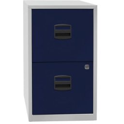 BISLEY Classeur pour dossiers suspendus PFA, 2 tiroirs, gris clair / bleu oxford