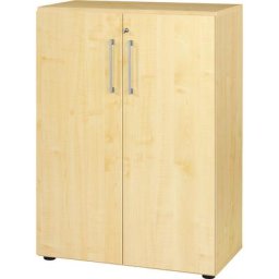 eurokraft pro RENATUS - Armoire pour bureau, 2 tablettes, 3 hauteurs de classeurs, façon érable