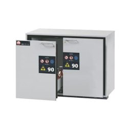 asecos Armoire pour produits dangereux résistante au feu 90 minutes, h x l 800 x 1102 mm, 2 tiroirs, 2 supports en tôle perforée