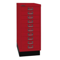 BISLEY MultiDrawer™ série 29, avec socle, format A4, 10 tiroirs, rouge cardinal