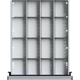 ANKE Kit de compartimentation pour tiroirs, compartimentation en 1/4, hauteur compartiments 90 - 150 mm