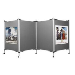 magnetoplan Kit tableau de présentation mobile, 4 tableaux pour épingles, 5 montants, largeur 4 x 1200 mm