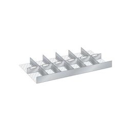 LISTA Kit de compartimentation pour tiroirs, largeur 1000 mm, 6 parois à fentes, 6 séparations métalliques